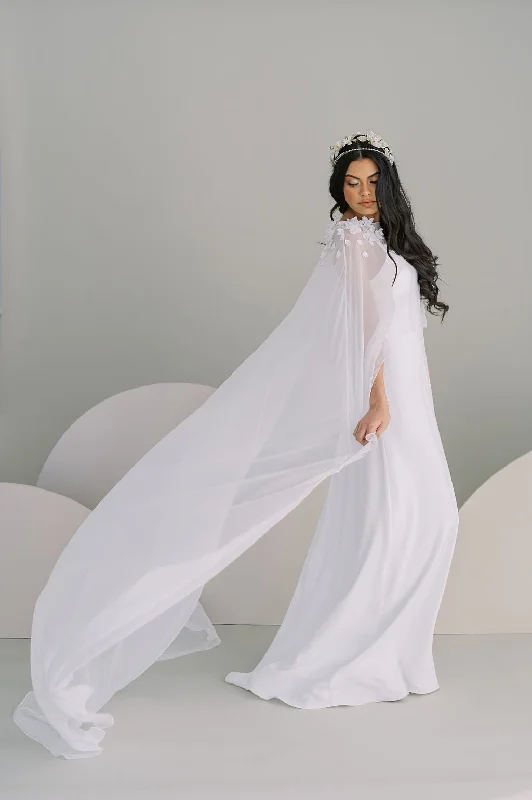 AMOR Off the Rack Chiffon Bridal Cape