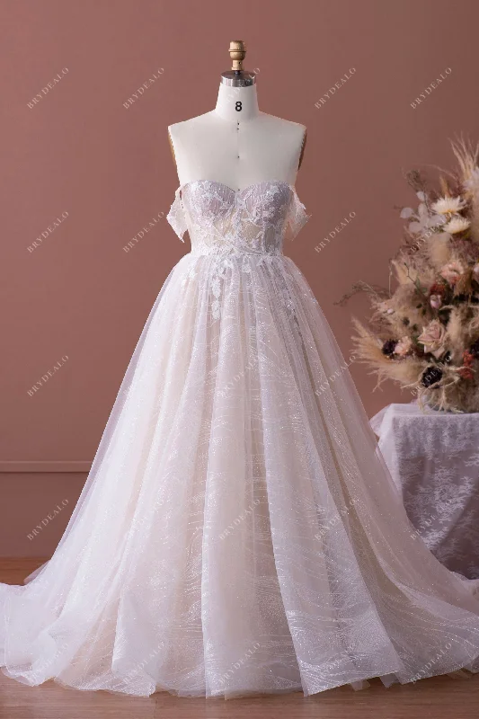 Romantic Lace Off-shoulder Ball Gown Bridal Dress